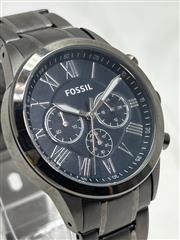 Fossil Flynn Chronograph Quartz 43mm Blue Dial Grey Steel Watch BQ1738